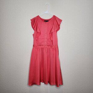 Banana Republic Women's Petite Pink Polyester Pintuck Dress